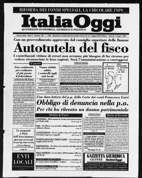 Italia oggi : quotidiano di economia finanza e politica